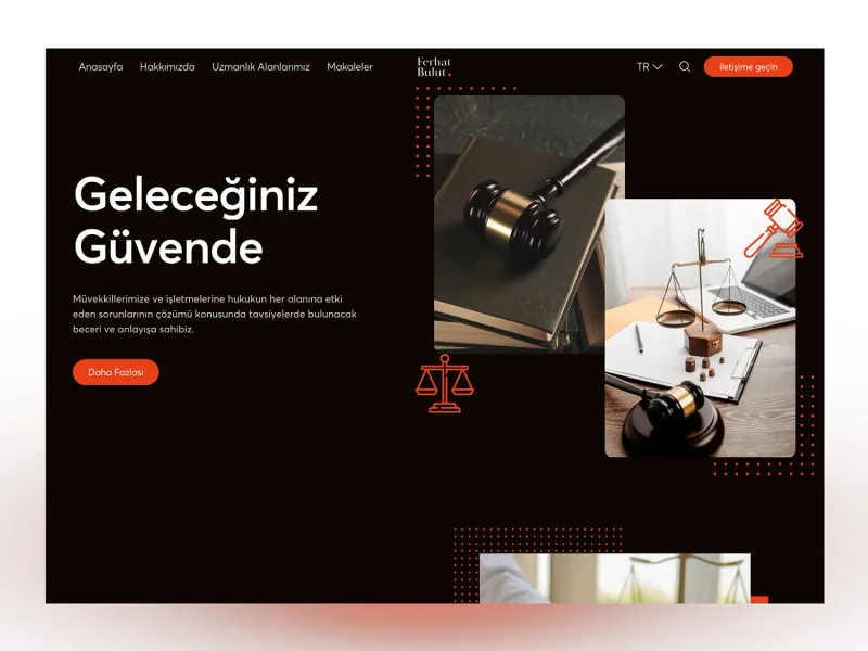 Av. Ferhat Bulut hukuk bürosu web sitesi tasarımı, Klyne Creative Studio