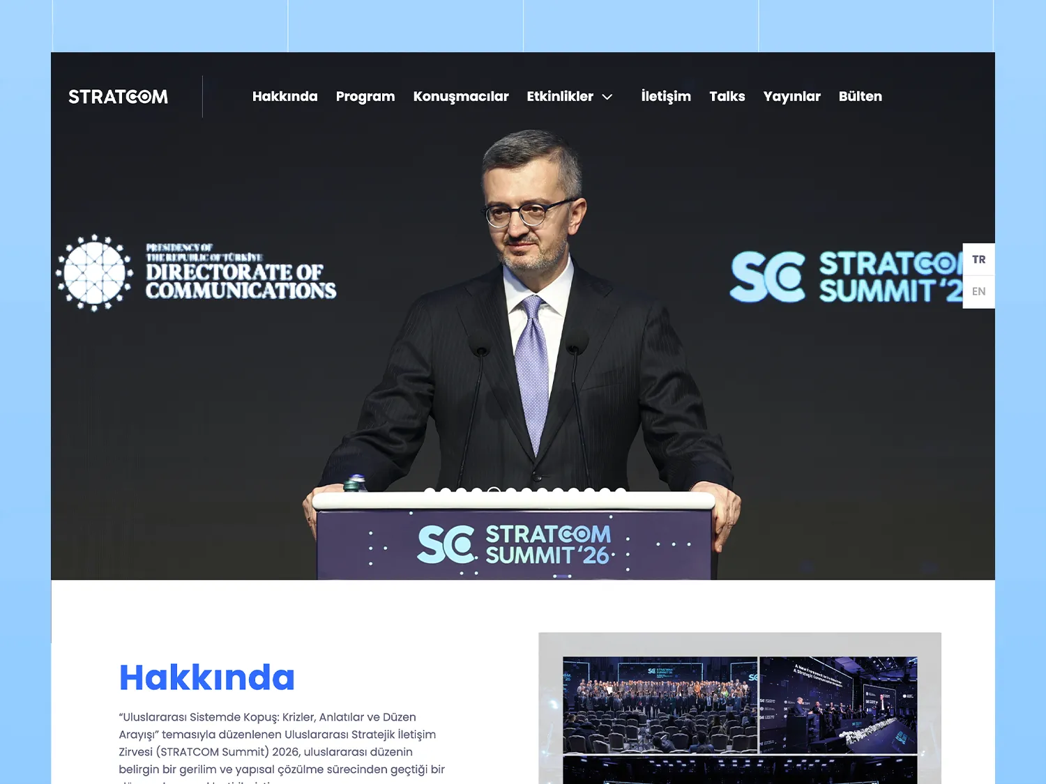 Stratcom Zirvesi etkinlik web sitesi tasarımı — Klyne Creative Studio