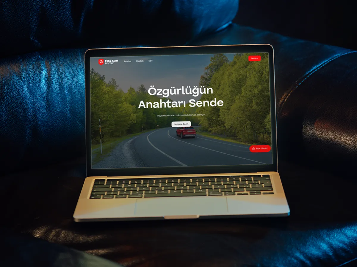 Feel Car Rental araç kiralama marka kimliği ve web sitesi tasarımı — Klyne Creative Studio